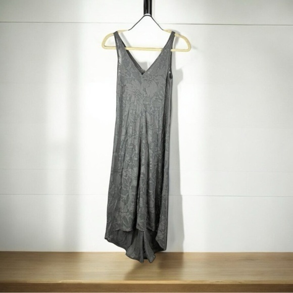 Calypso St. Barth Gray Jacquard Floral V-neck A-line High-low Dress Size XS - Picture 2 of 10